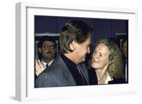 Actors Michael Douglas and Glenn Close-null-Framed Photographic Print