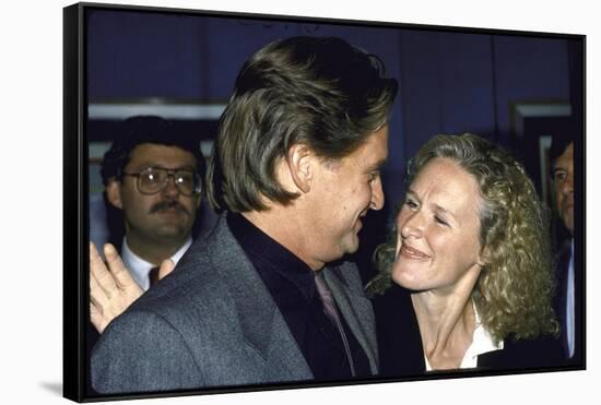 Actors Michael Douglas and Glenn Close-null-Framed Stretched Canvas