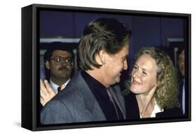 Actors Michael Douglas and Glenn Close-null-Framed Stretched Canvas