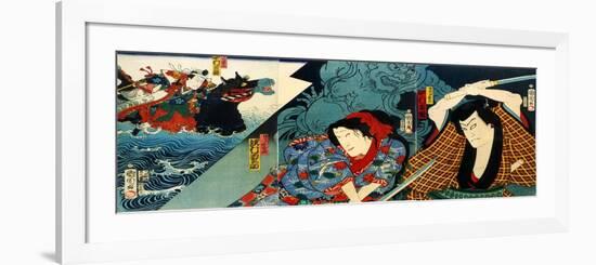 Actors Nakamura Shikan and Sawamura Tanosuke-Kunichika toyohara-Framed Giclee Print