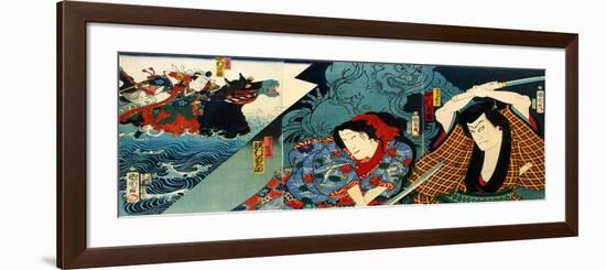 Actors Nakamura Shikan and Sawamura Tanosuke-Kunichika toyohara-Framed Giclee Print