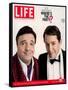 Actors Nathan Lane and Matthew Broderick Getting the Last Laugh of 2005, December 30, 2005-George Lange-Framed Stretched Canvas