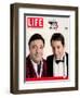 Actors Nathan Lane and Matthew Broderick Getting the Last Laugh of 2005, December 30, 2005-George Lange-Framed Premium Photographic Print