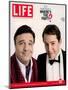 Actors Nathan Lane and Matthew Broderick Getting the Last Laugh of 2005, December 30, 2005-George Lange-Mounted Premium Photographic Print