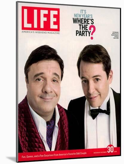 Actors Nathan Lane and Matthew Broderick Getting the Last Laugh of 2005, December 30, 2005-George Lange-Mounted Photographic Print