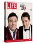 Actors Nathan Lane and Matthew Broderick Getting the Last Laugh of 2005, December 30, 2005-George Lange-Stretched Canvas