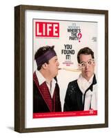 Actors Nathan Lane and Matthew Broderick Getting the Last Laugh of 2005, December 30, 2005-George Lange-Framed Photographic Print