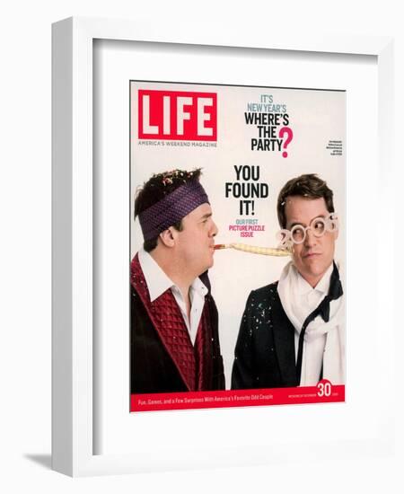 Actors Nathan Lane and Matthew Broderick Getting the Last Laugh of 2005, December 30, 2005-George Lange-Framed Photographic Print