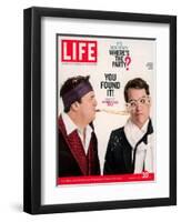 Actors Nathan Lane and Matthew Broderick Getting the Last Laugh of 2005, December 30, 2005-George Lange-Framed Photographic Print