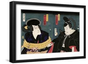 Actors Otani Tomoemon as Abe No Sadato and Nakamura Shikan as Abe No Muneto-Kunichika toyohara-Framed Giclee Print