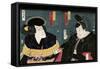 Actors Otani Tomoemon as Abe No Sadato and Nakamura Shikan as Abe No Muneto-Kunichika toyohara-Framed Stretched Canvas