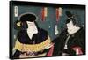 Actors Otani Tomoemon as Abe No Sadato and Nakamura Shikan as Abe No Muneto-Kunichika toyohara-Framed Stretched Canvas