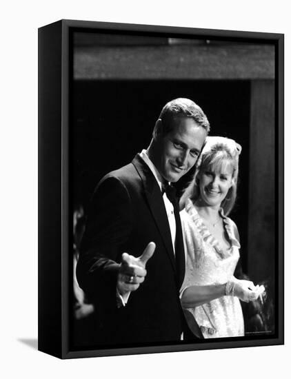 Actors Paul Newman and Joanne Woodward-Mark Kauffman-Framed Stretched Canvas