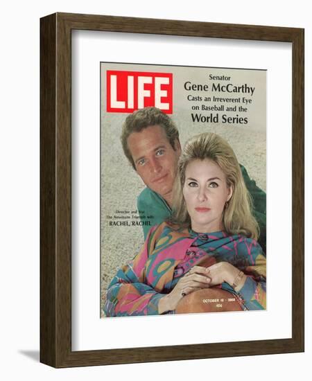 Actors Paul Newman and Wife Joanne Woodward, Collaboration for "Rachel, Rachel", October 18, 1968-Mark Kauffman-Framed Photographic Print