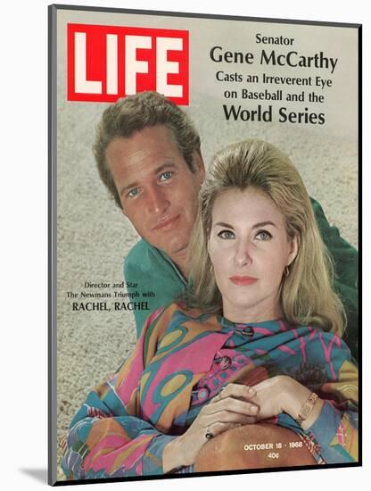 Actors Paul Newman and Wife Joanne Woodward, Collaboration for "Rachel, Rachel", October 18, 1968-Mark Kauffman-Mounted Photographic Print