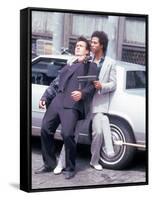 Actors Philip Michael Thomas and Shooting Scene From Thomas's Television Series "Miami Vice"-David Mcgough-Framed Stretched Canvas