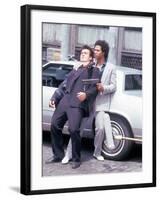 Actors Philip Michael Thomas and Shooting Scene From Thomas's Television Series "Miami Vice"-David Mcgough-Framed Premium Photographic Print