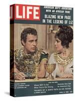 Actors Richard Burton and Elizabeth Taylor on Set of Film "Cleopatra,", April 13, 1962-Paul Schutzer-Stretched Canvas