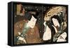 Actors Sawamura Tanosuke as Seigen and Kawarazaki Gonjuro as Matsuwakamaru-Kunichika toyohara-Framed Stretched Canvas