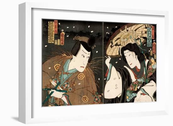 Actors Sawamura Tanosuke as Seigen and Kawarazaki Gonjuro as Matsuwakamaru-Kunichika toyohara-Framed Giclee Print