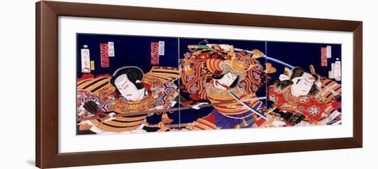 Actors Sawamura Tossho, Nakamura Shikan, and Ichikawa Sadanji-Kunichika toyohara-Framed Giclee Print