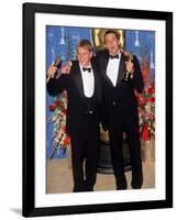 Actors Screenwriters Matt Damon and Ben Affleck Holding their Oscars in Press Room Atacademy Awards-Mirek Towski-Framed Premium Photographic Print