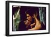 Actors Stephen Boyd and Juliette Greco in Love Scene for Motion Picture The Big Gamble-Gjon Mili-Framed Photographic Print