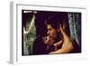 Actors Stephen Boyd and Juliette Greco in Love Scene for Motion Picture The Big Gamble-Gjon Mili-Framed Photographic Print