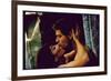 Actors Stephen Boyd and Juliette Greco in Love Scene for Motion Picture The Big Gamble-Gjon Mili-Framed Photographic Print