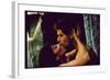 Actors Stephen Boyd and Juliette Greco in Love Scene for Motion Picture The Big Gamble-Gjon Mili-Framed Photographic Print