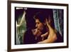 Actors Stephen Boyd and Juliette Greco in Love Scene for Motion Picture The Big Gamble-Gjon Mili-Framed Giclee Print