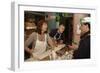 Actors Susan Sarandon and Tim Robbins Serving Meals at Feeding Stations for Workers at Ground Zero-null-Framed Premium Photographic Print