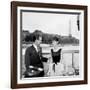 Actors William Holden and Audrey Hepburn on the Set of the Film "Paris When it Sizzles", Paris-null-Framed Photo