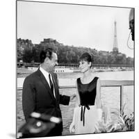 Actors William Holden and Audrey Hepburn on the Set of the Film "Paris When it Sizzles", Paris-null-Mounted Photo