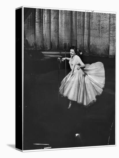 Actress and Singer Judy Garland Twirling Into a Dance Step During a Performance at the Palladium-Cornell Capa-Stretched Canvas