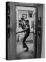 Actress Angela Lansbury Limbering Up for Hit Broadway Show 'Mame'-Mark Kauffman-Stretched Canvas