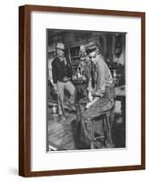 Actress Angie Dickinson on Set for "Rio Bravo" with Actor John Wayne-Allan Grant-Framed Premium Photographic Print