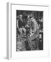 Actress Angie Dickinson on Set for "Rio Bravo" with Actor John Wayne-Allan Grant-Framed Premium Photographic Print