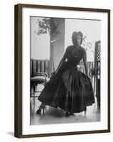 Actress Anna Magnani Sitting and Holding Cigarette-null-Framed Premium Photographic Print