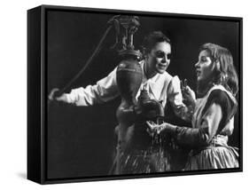 Actress Anne Bancroft and Patty Duke in Miracle Worker, a Play About Hellen Keller-Nina Leen-Framed Stretched Canvas