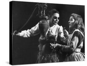 Actress Anne Bancroft and Patty Duke in Miracle Worker, a Play About Hellen Keller-Nina Leen-Stretched Canvas