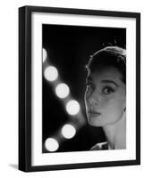 Actress Audrey Hepburn Backlit by V Pattern of 6 Klieg Lights-Allan Grant-Framed Premium Photographic Print