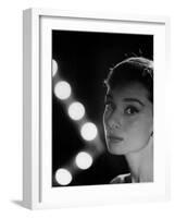 Actress Audrey Hepburn Backlit by V Pattern of 6 Klieg Lights-Allan Grant-Framed Premium Photographic Print