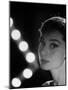 Actress Audrey Hepburn Backlit by V Pattern of 6 Klieg Lights-Allan Grant-Mounted Premium Photographic Print