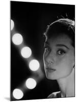 Actress Audrey Hepburn Backlit by V Pattern of 6 Klieg Lights-Allan Grant-Mounted Premium Photographic Print
