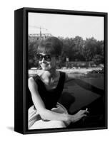 Actress Audrey Hepburn on the Set Film Paris "Paris When it Sizzles" 13 July 1962-null-Framed Stretched Canvas