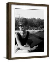 Actress Audrey Hepburn on the Set Film Paris "Paris When it Sizzles" 13 July 1962-null-Framed Photo