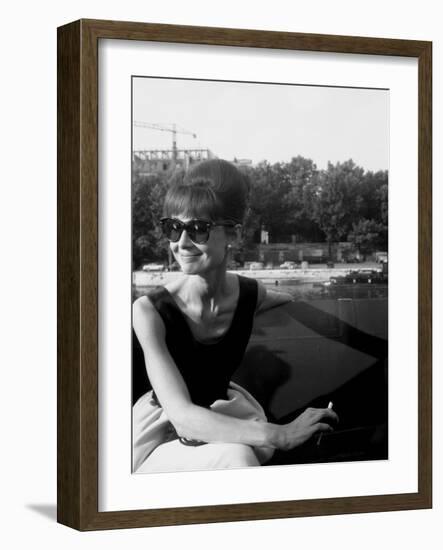Actress Audrey Hepburn on the Set Film Paris "Paris When it Sizzles" 13 July 1962-null-Framed Photo