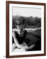 Actress Audrey Hepburn on the Set Film Paris "Paris When it Sizzles" 13 July 1962-null-Framed Photo