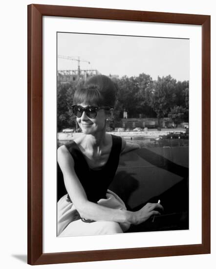 Actress Audrey Hepburn on the Set Film Paris "Paris When it Sizzles" 13 July 1962-null-Framed Photo